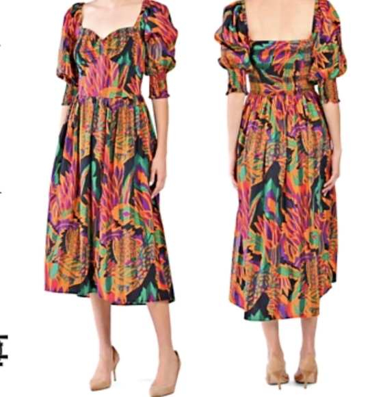 House Of Harlow 1960 Vibrant Multicolor Women's Midi Dress - Picture 1 of 13